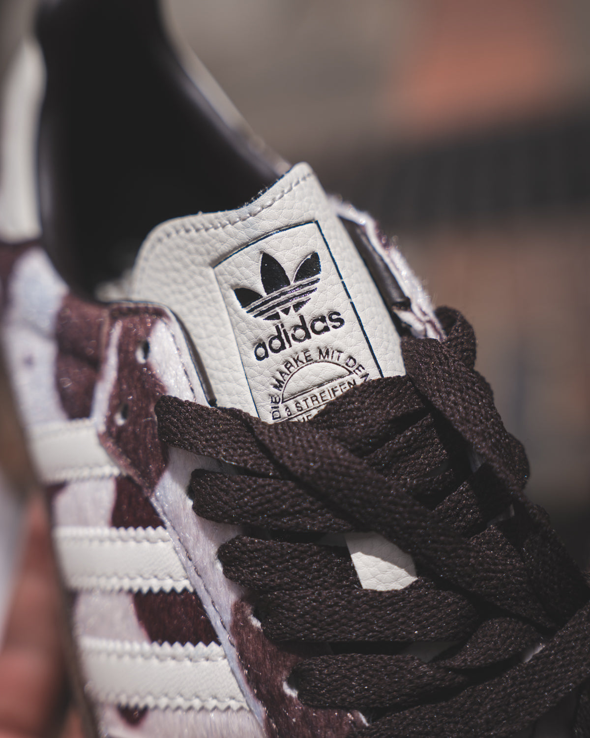 Adidas Samba Cow Print Dark Brown White