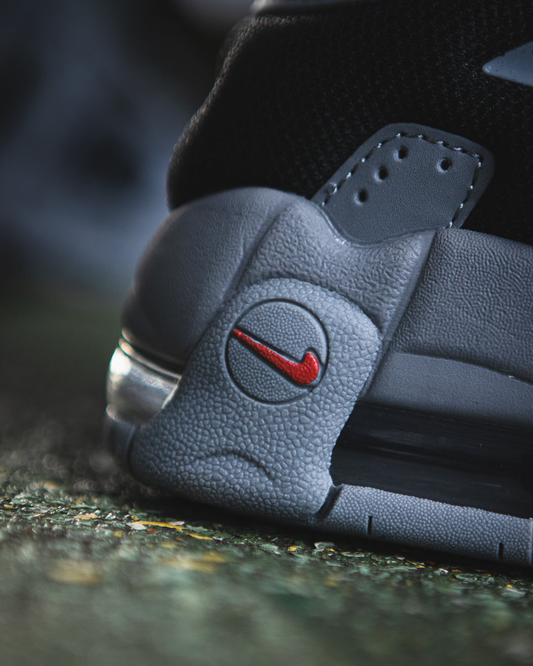 Nike Air More Uptempo Low “Dark Grey/Metallic Silver/Light Crimson”