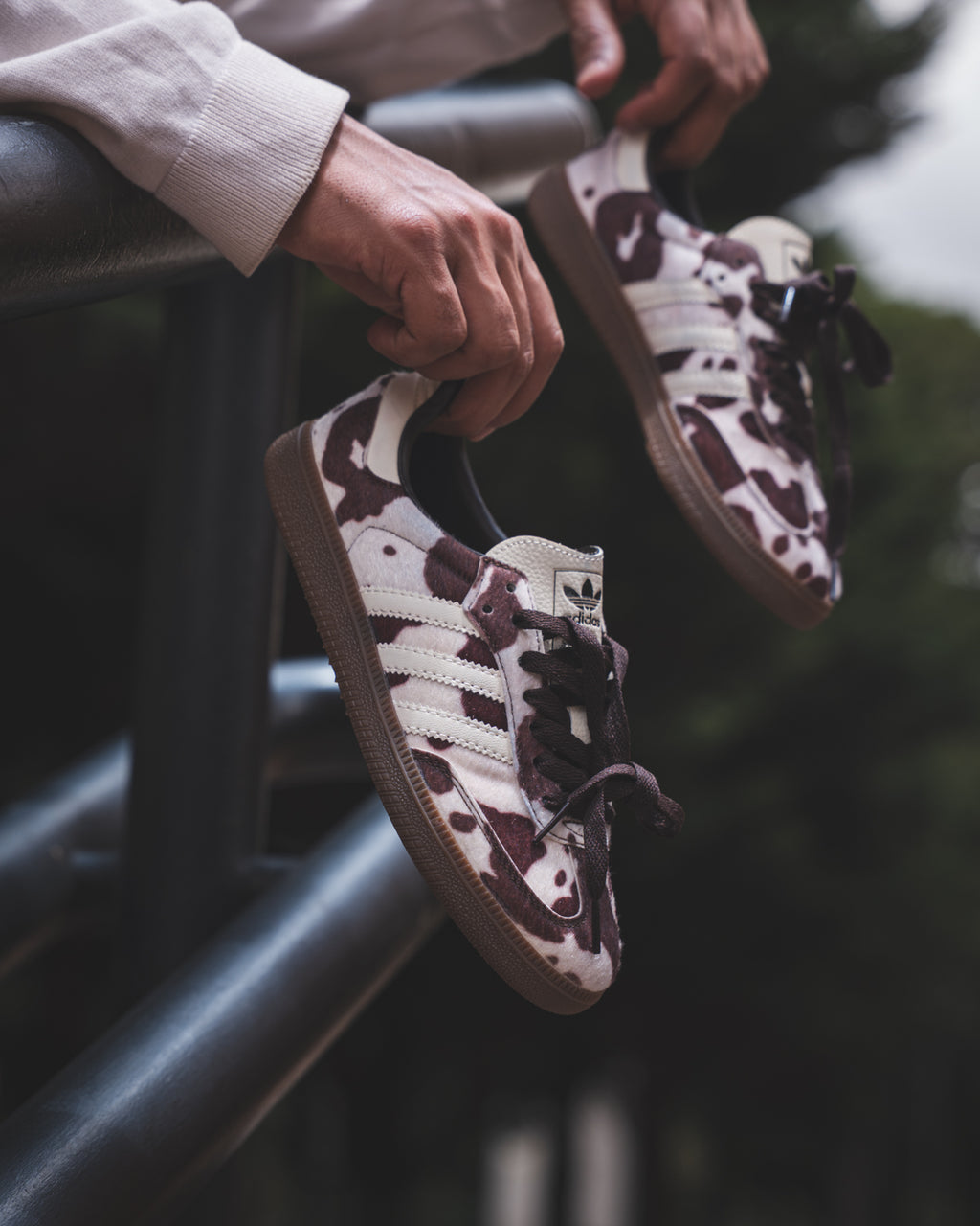 Adidas Samba Cow Print Dark Brown White