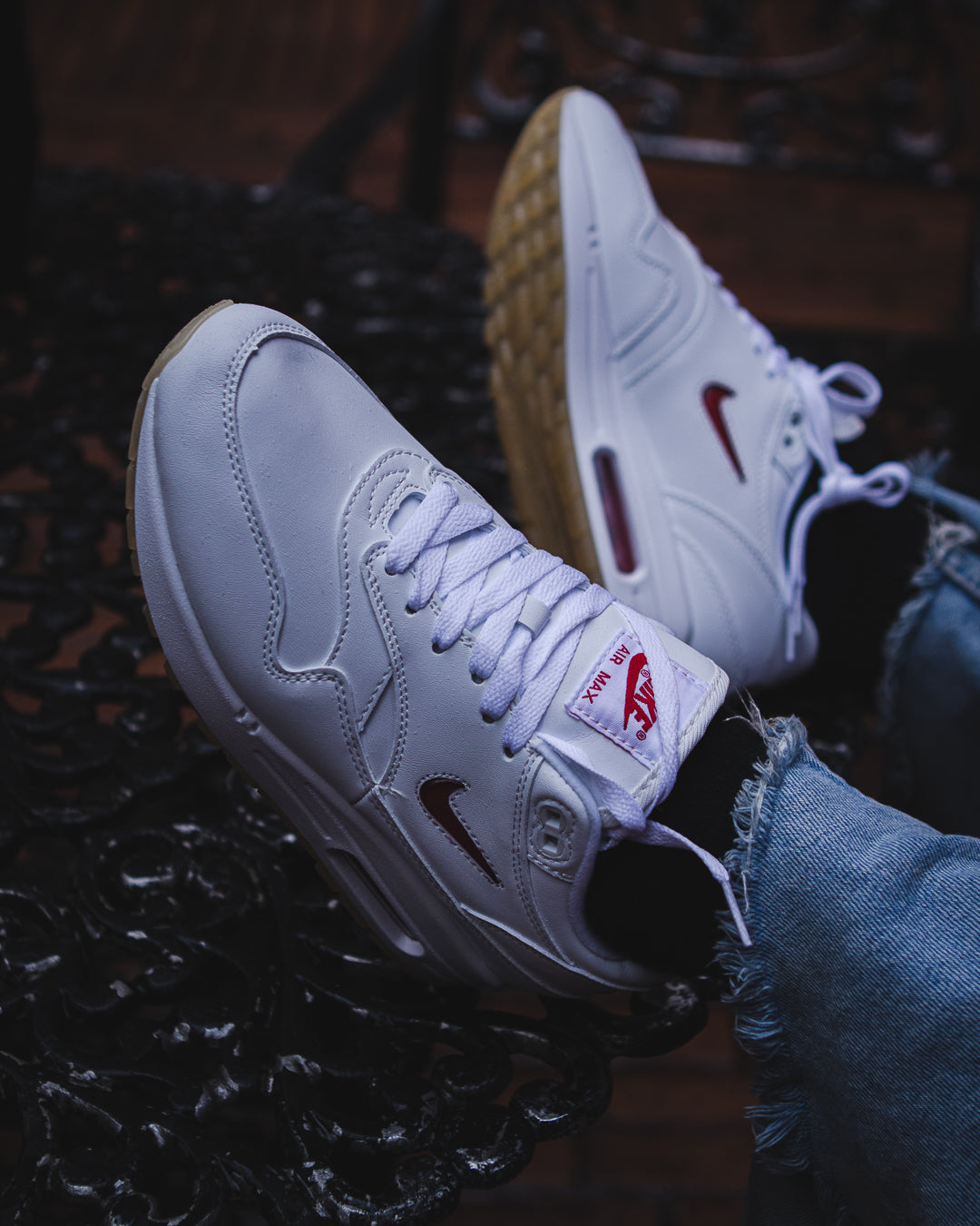 Nike Air Max 1 Premium SC Jewel 'White Red'.