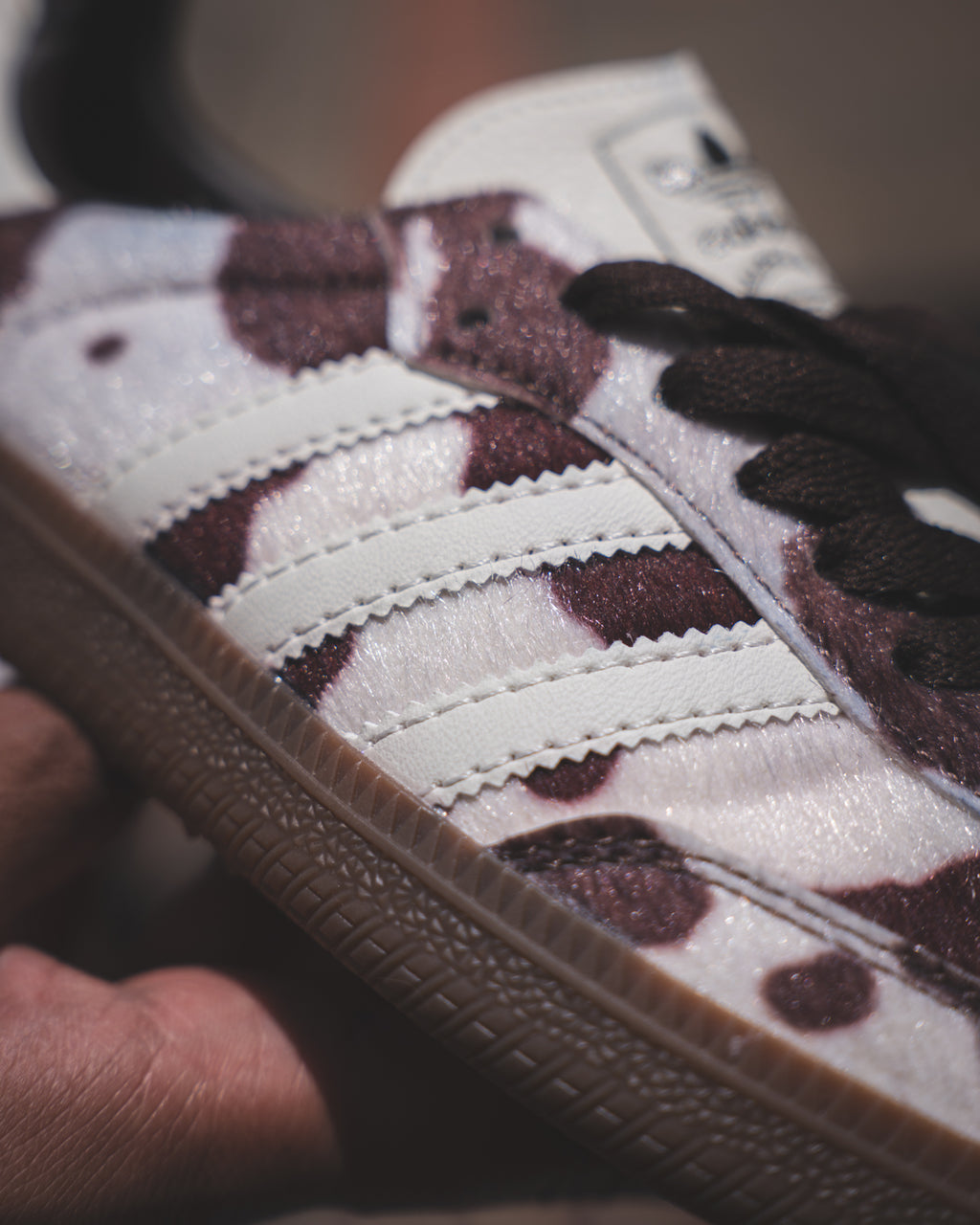 Adidas Samba Cow Print Dark Brown White
