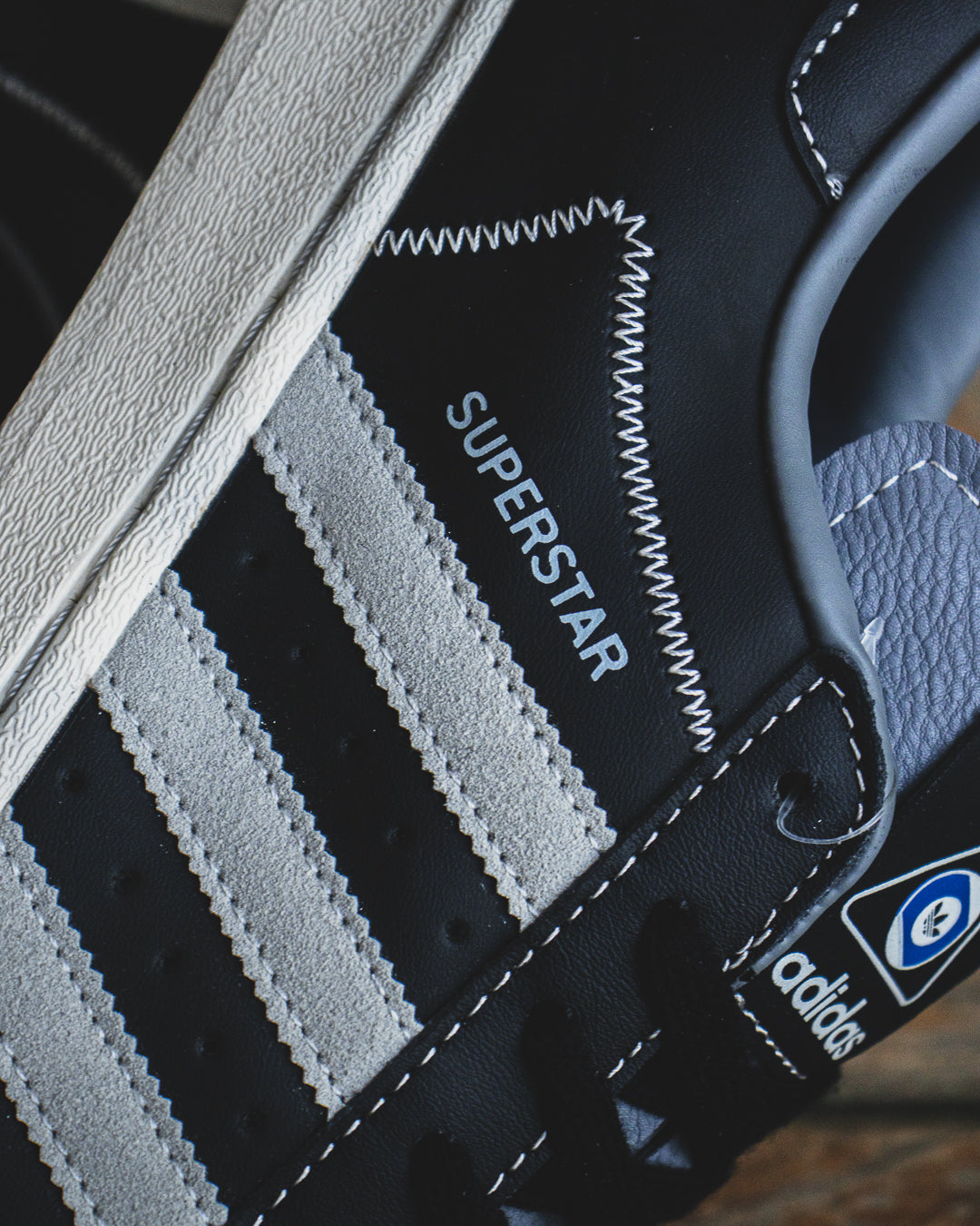 Adidas Superstar “Carbon Grey Contrast Stitch”