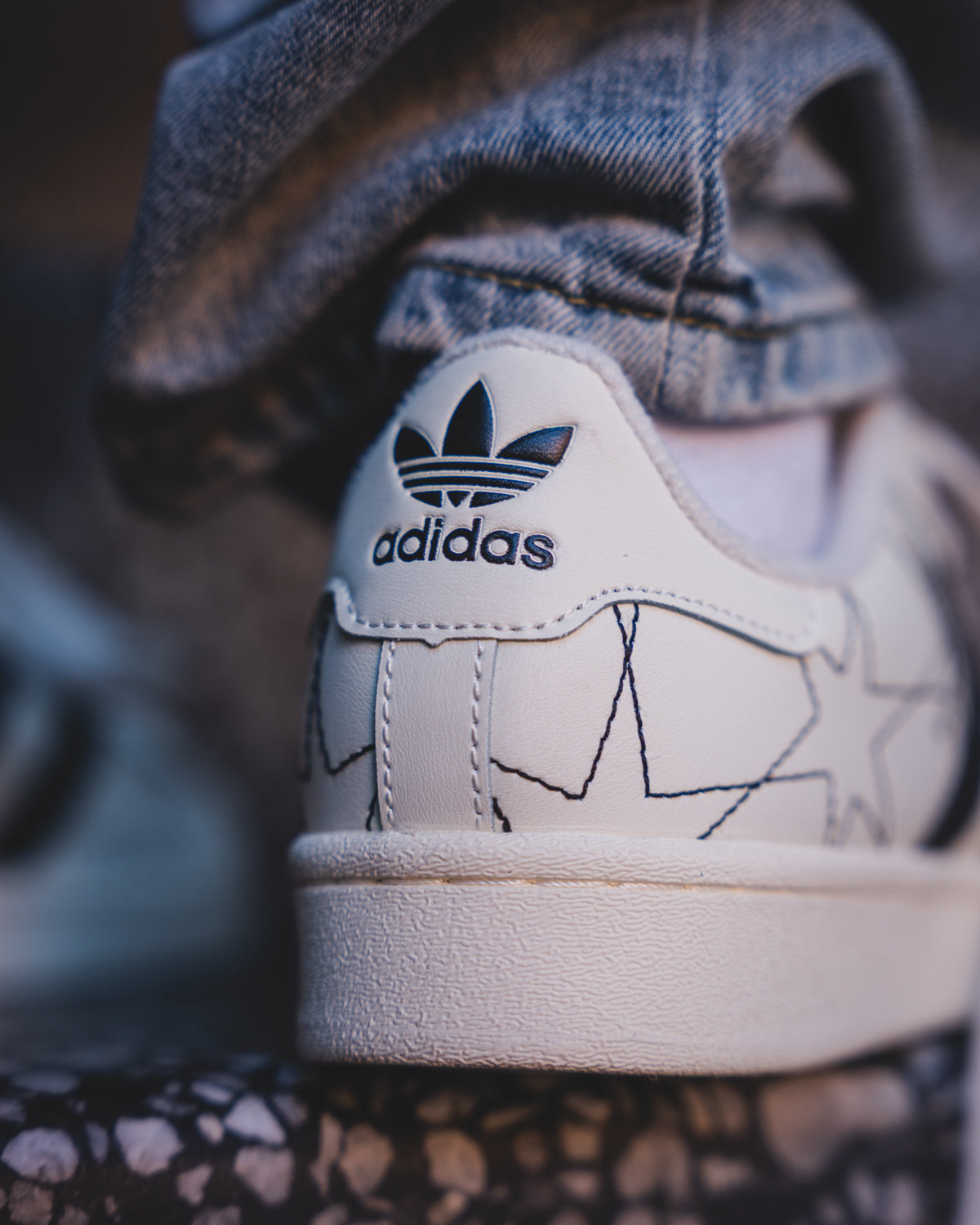 Adidas Superstar II Cream White Black Stars