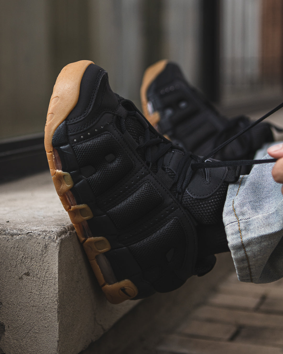 Nike Air More Uptempo Low "Black Gum"